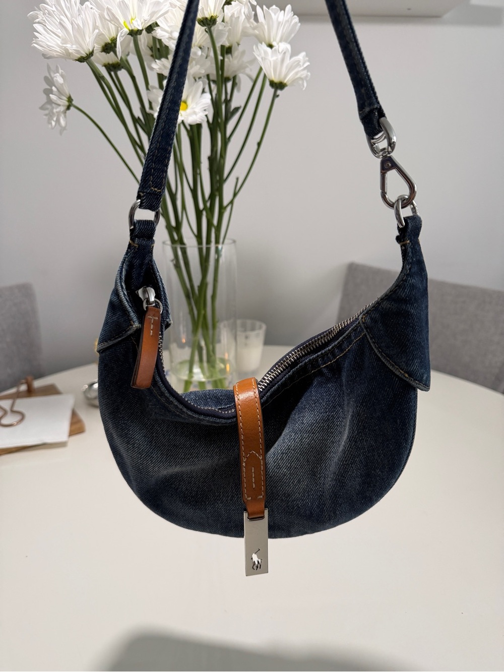 Ralph Lauren Polo ID Denim Mini Shoulder Bag - Picture 4 of 5